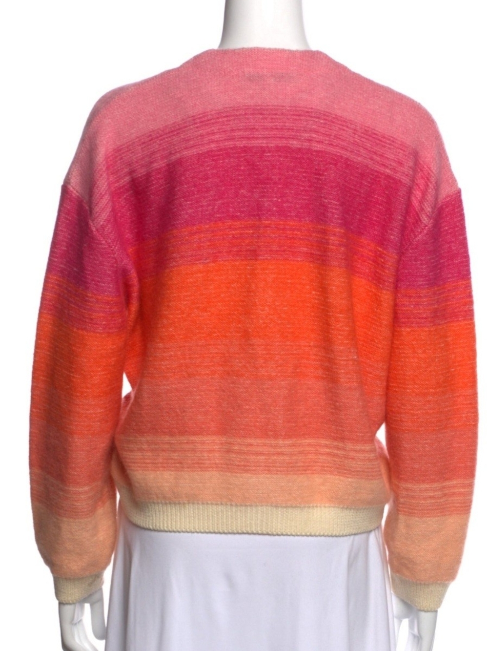 Dorothee Schumacher Striped V-Neck Button Cardigan - Pink & Orange Ombre - Picture 3 of 3